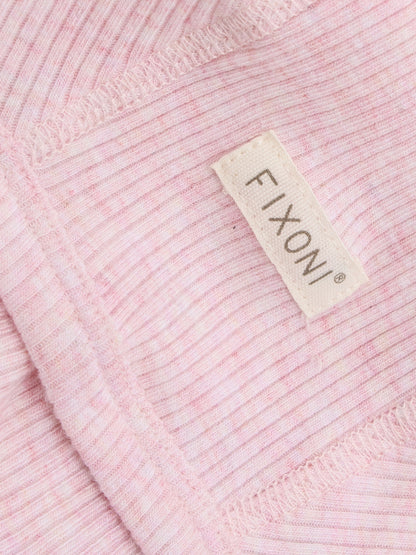 Baby bonnet - Helmet hat - Modal/Cotton - Pink/Bleached Mauve Mélange - Fixoni