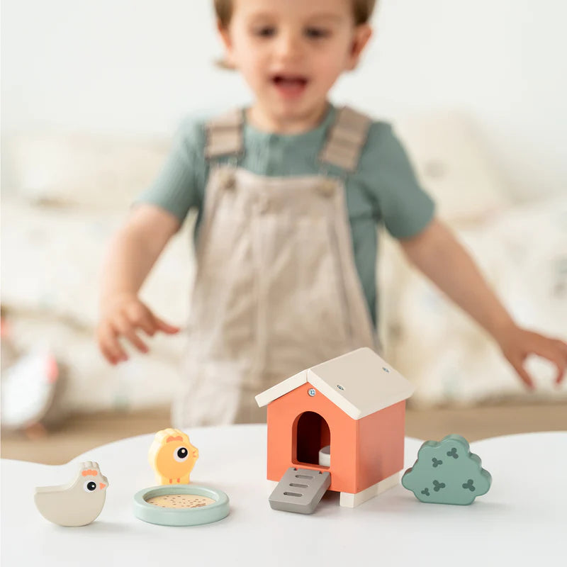 Houten boerderij set - Tiny farm play set - Clucky - Colour mix - Done by Deer