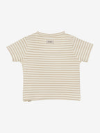 T-shirt baby - Biologisch katoen - Gestreept beige/White Pepper - Huttelihut - productfoto - afbeelding 3