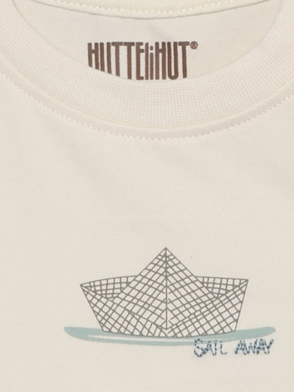 T-shirt korte mouw - Katoen - Wit/Antique White - Huttelihut