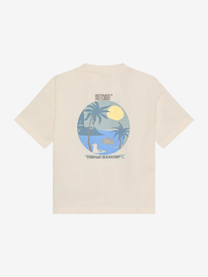 Grafisch T-shirt - Biologisch katoen - Wit/Antique White - Huttelihut