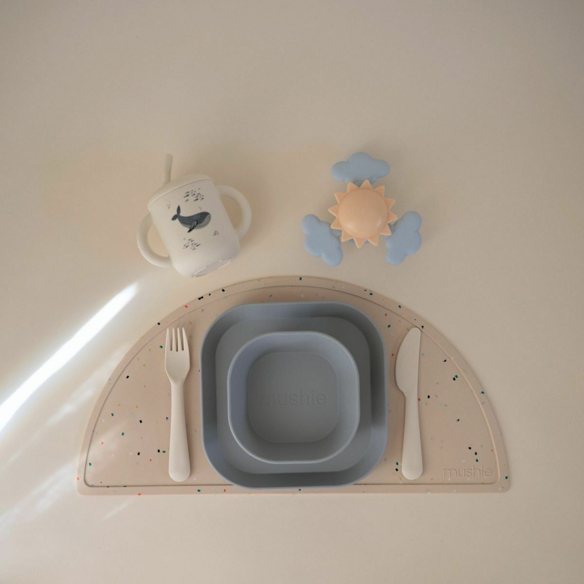 Cutlery set baby - Non-toxic plastic - Ivory - Mushie