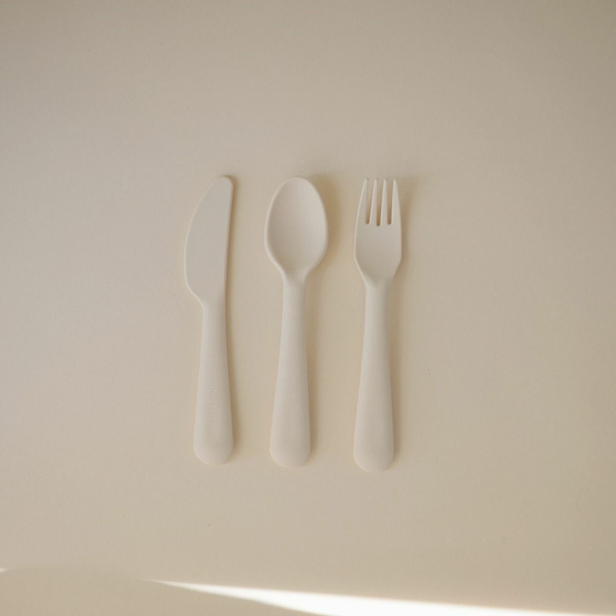 Cutlery set baby - Non-toxic plastic - Ivory - Mushie