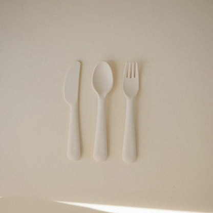 Cutlery set baby - Non-toxic plastic - Ivory - Mushie