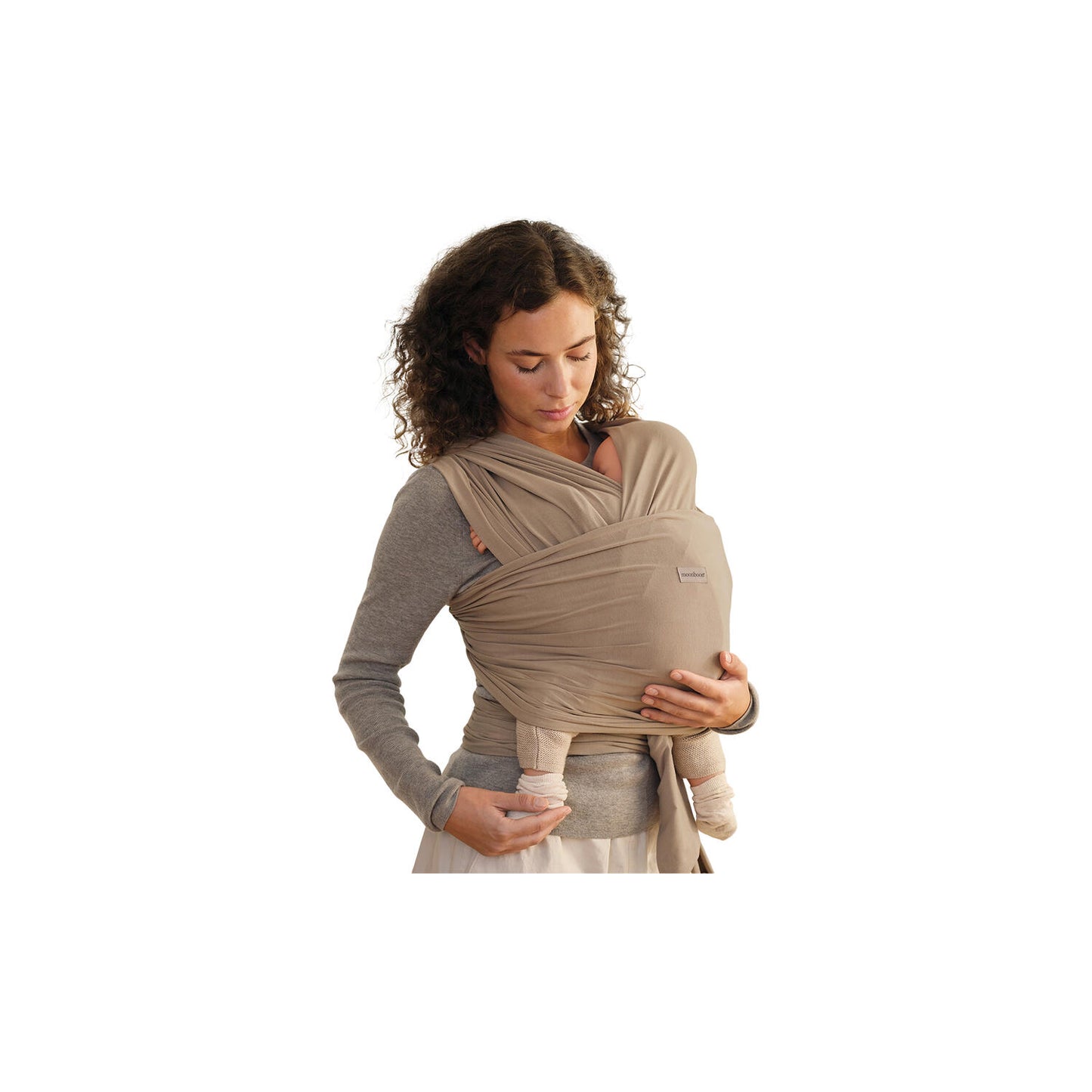 Baby draagdoek - Baby wrap - Earth/bruin - Biologisch katoen - Moonboon