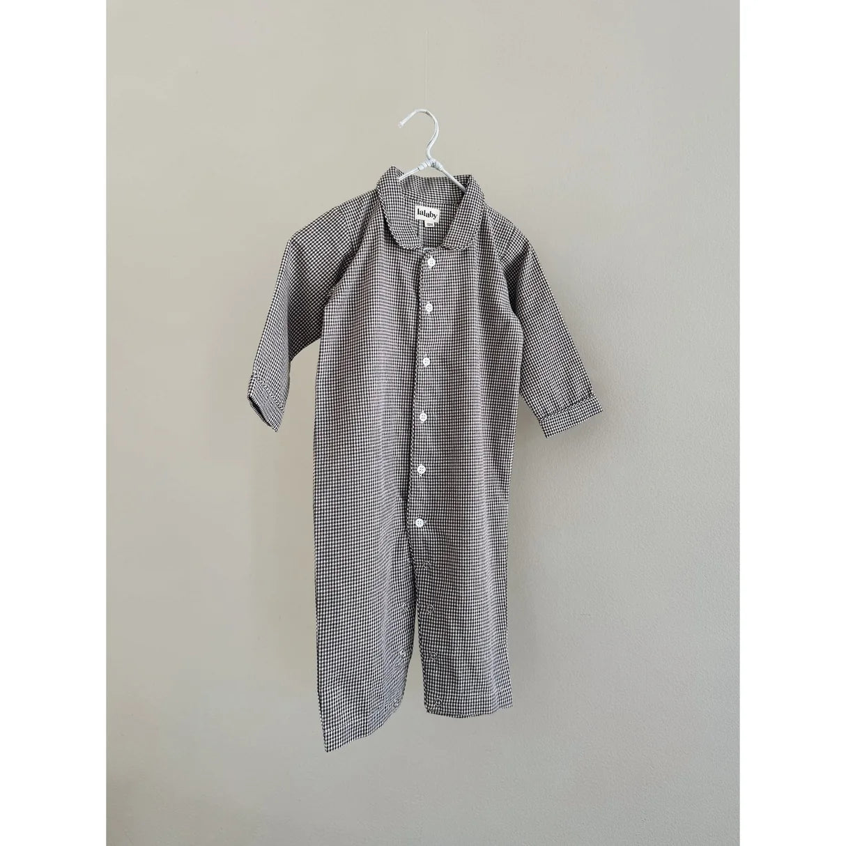 Classic PJ Suit - Biologisch katoen - Tiny Check Brown - Lalaby