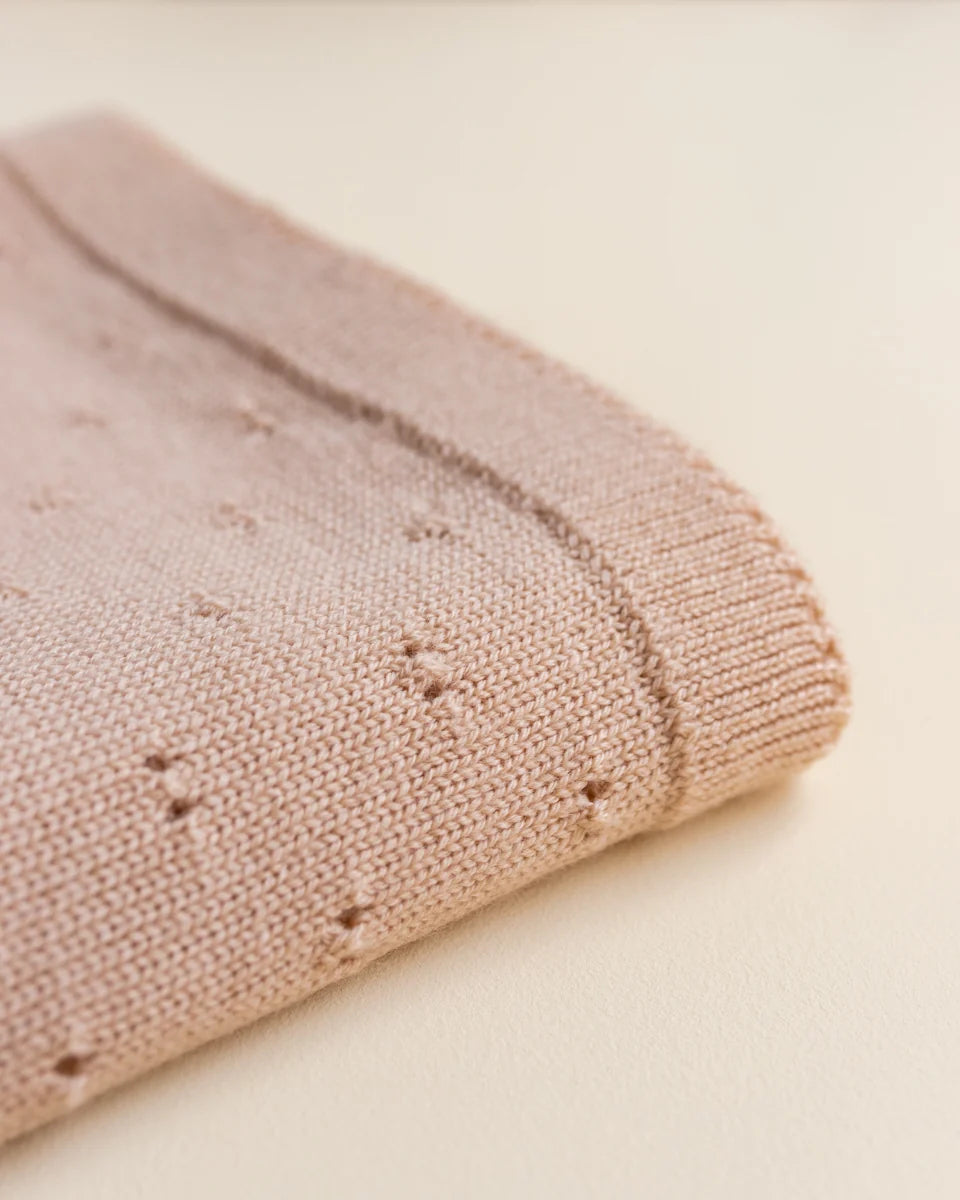 Baby Blanket Ajour - Bibi Blanket - Merino Wool - HVID