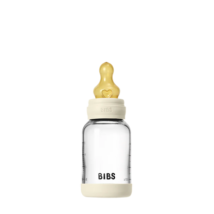 Babyflasche aus Glas - Latex/Naturkautschuk - Ivory - 120 ml oder 240 ml - BIBS