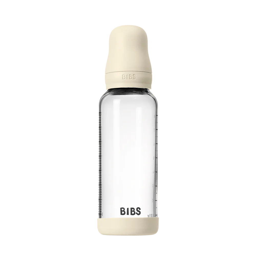 Babyflasche aus Glas - Latex/Naturkautschuk - Ivory - 120 ml oder 240 ml - BIBS