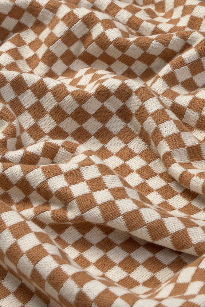 Gebreide deken Vichy Tiles - Toffee, Matcha & Ivory - 100% katoen - Lorena Canals - productfoto - afbeelding 5