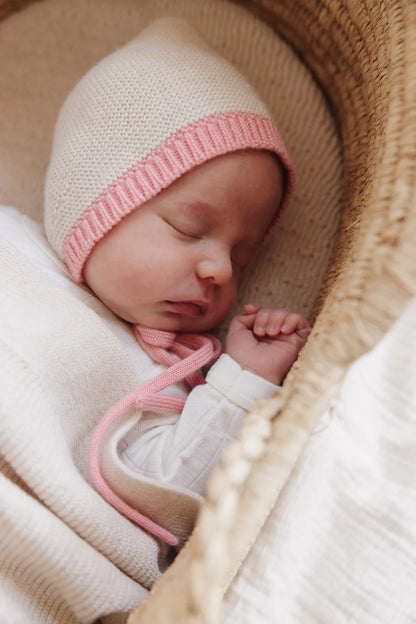 Bonnet Dolly - Babystrickmütze - Merinowolle - HVID