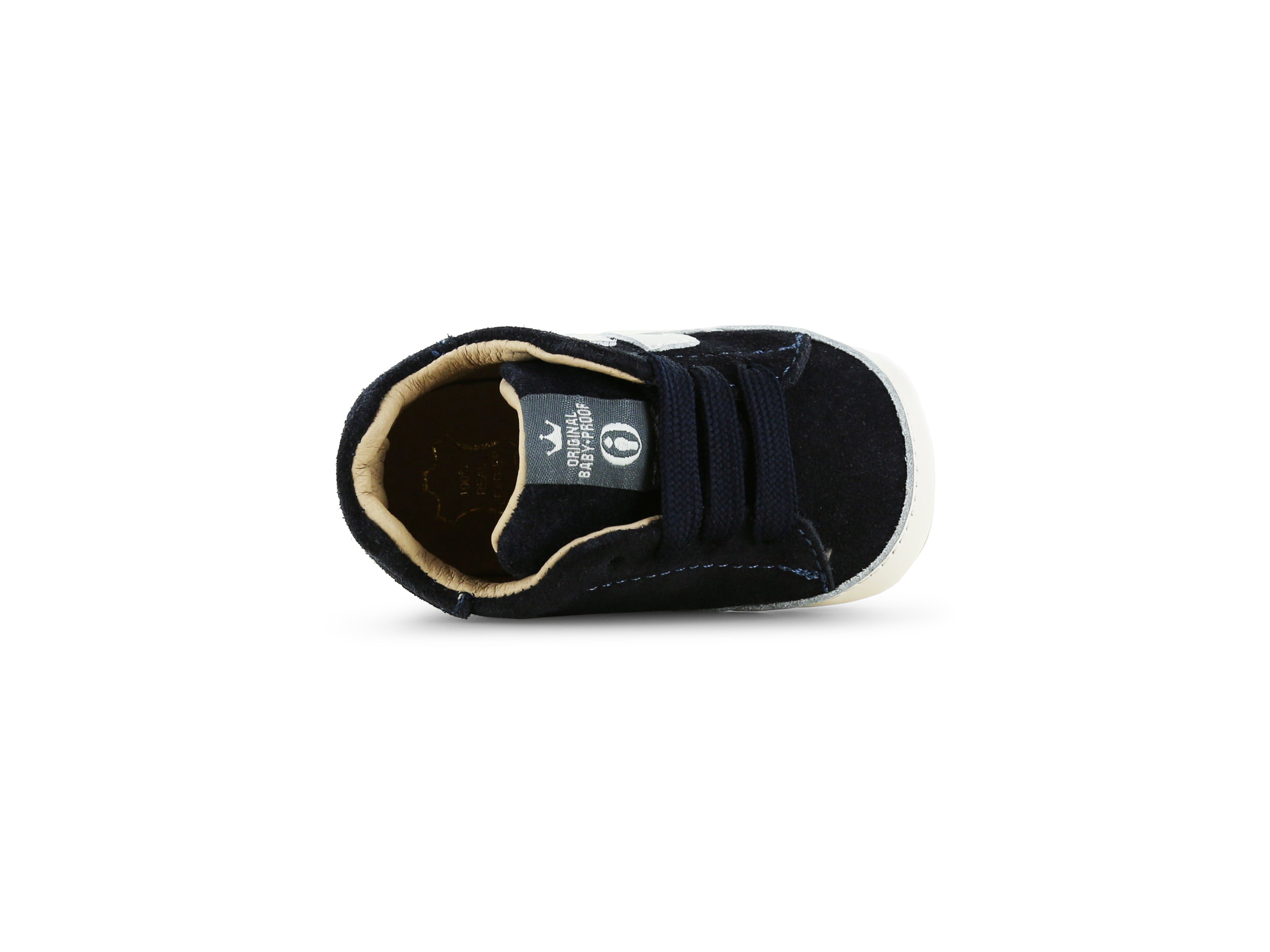 BABY-PROOF® eerste loopschoentjes Navy / Taupe – Suède & leer – Shoesme