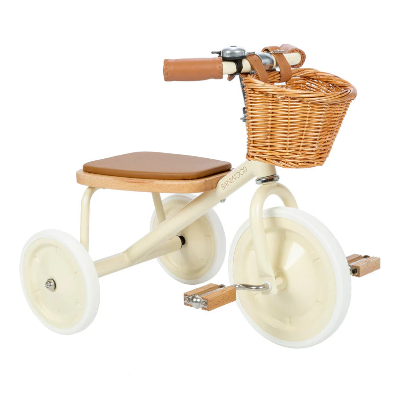 Kinder driewieler met rieten mandje - Trike Vintage - Cream - Banwood