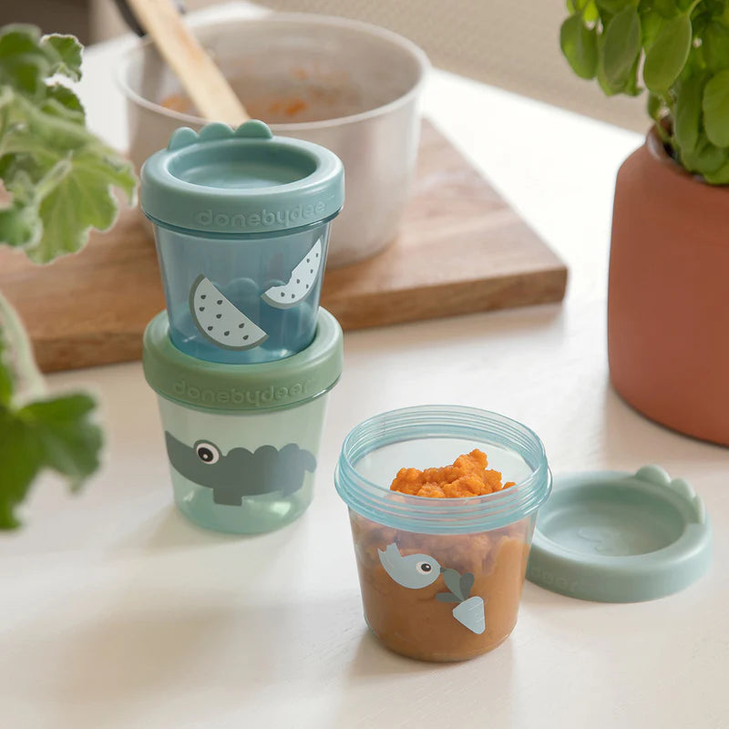Baby food container - Baby food container 3-pack - Croco - Green - Done by Deer