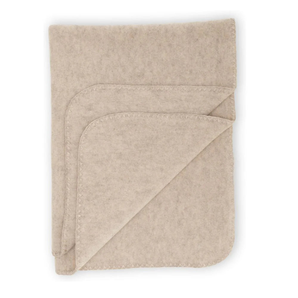 Baby Blanket Wool Fleece - Baby blanket with blanket stitch - Engel Natur