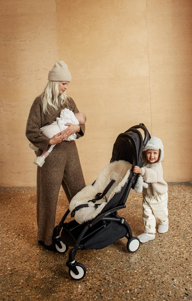 Merino wool pram liner Snuggler® - Milk - BINIBAMBA