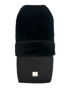 Noir Puffmuff – Chancelière de luxe pour poussette en peau de mouton mérinos noire – BINIBAMBA