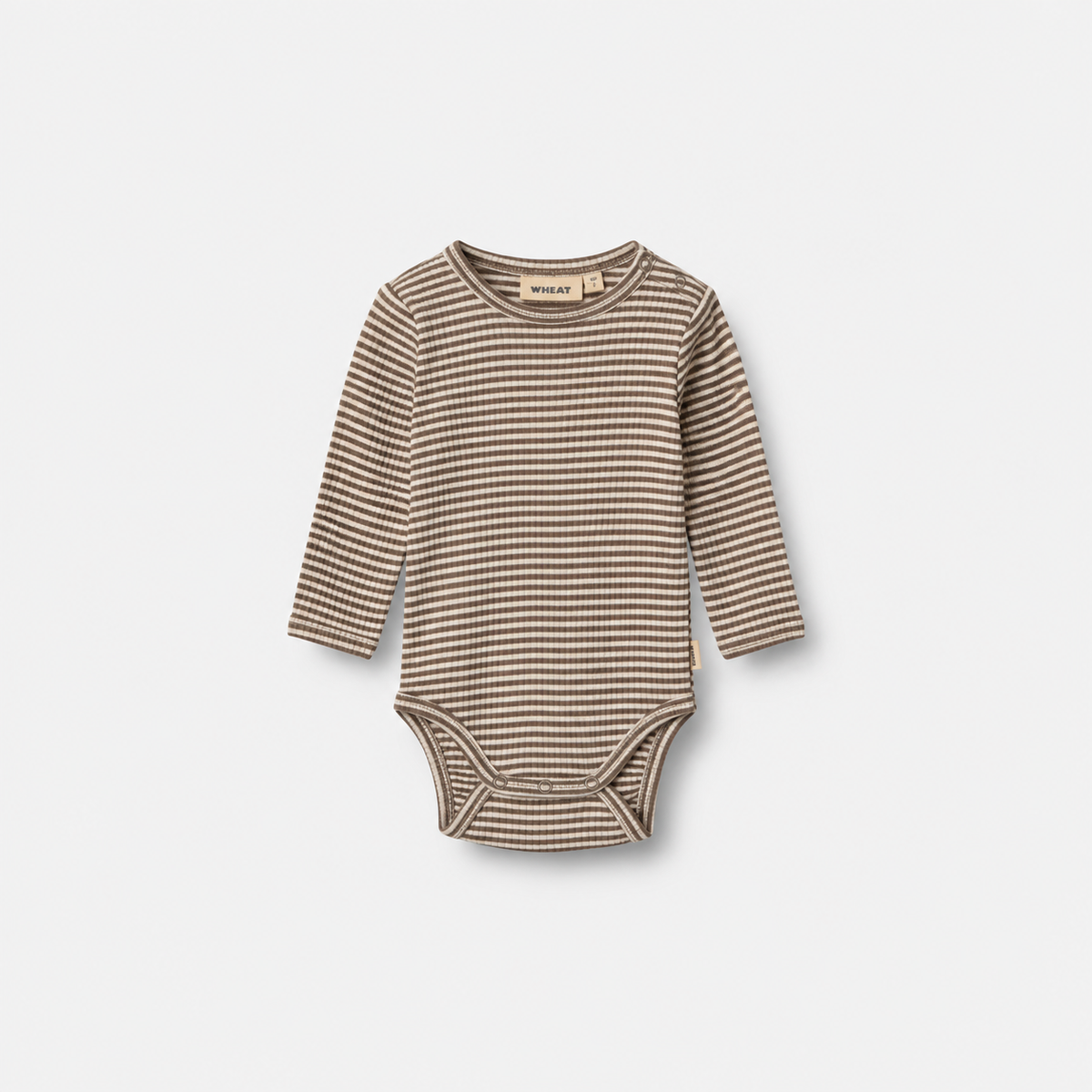 Wool romper Lucca - Wood Stripe - 100% merino wool - Wheat
