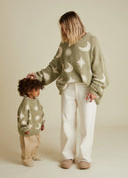 Moon & Stars Sweater Matcha – 100 % Coton Biologique – Claude & Co