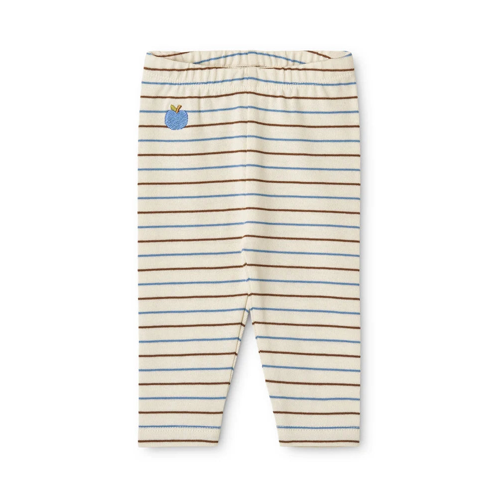Emil Leggings – Brown-Blue Stripe – 100% katoen - Flöss