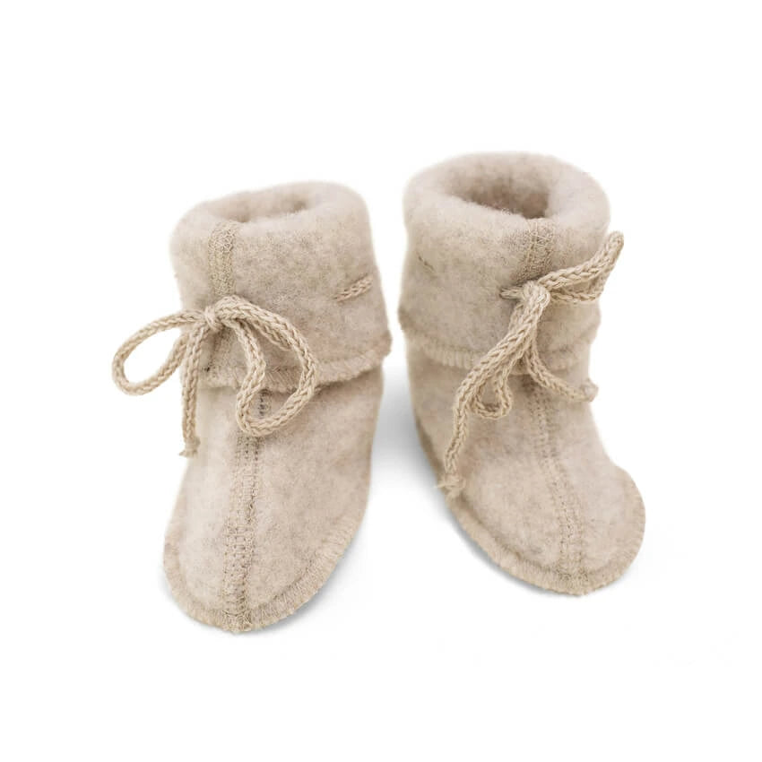 Slofjes met koordje - Wol fleece - Biologisch merino wol - Engel Natur
