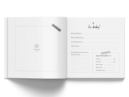 Baby invulboekje - Mijn kraambezoekboek - Linnen Beige - Fyllbooks