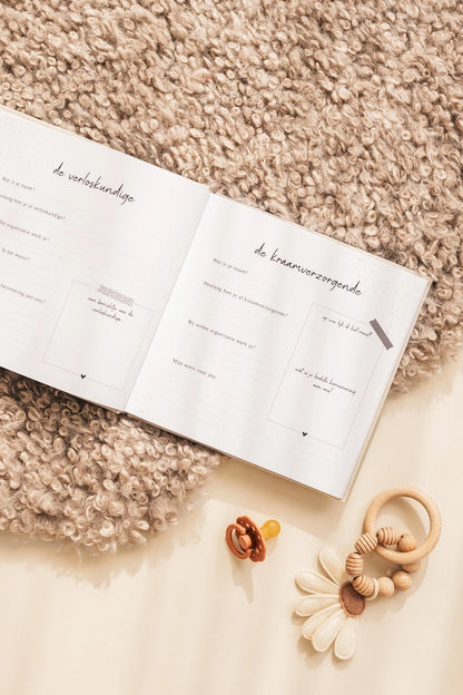 Baby invulboekje - Mijn kraambezoekboek - Linnen Beige - Fyllbooks
