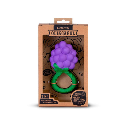Druif rammelaar & bijtring - Natuurrubber - Grape Rattle Toy - Oli&Carol