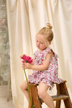 Kort broekje - Shorts Vallaloid - Biologisch Katoen - Cream Floral Haven - Louise Misha - productfoto