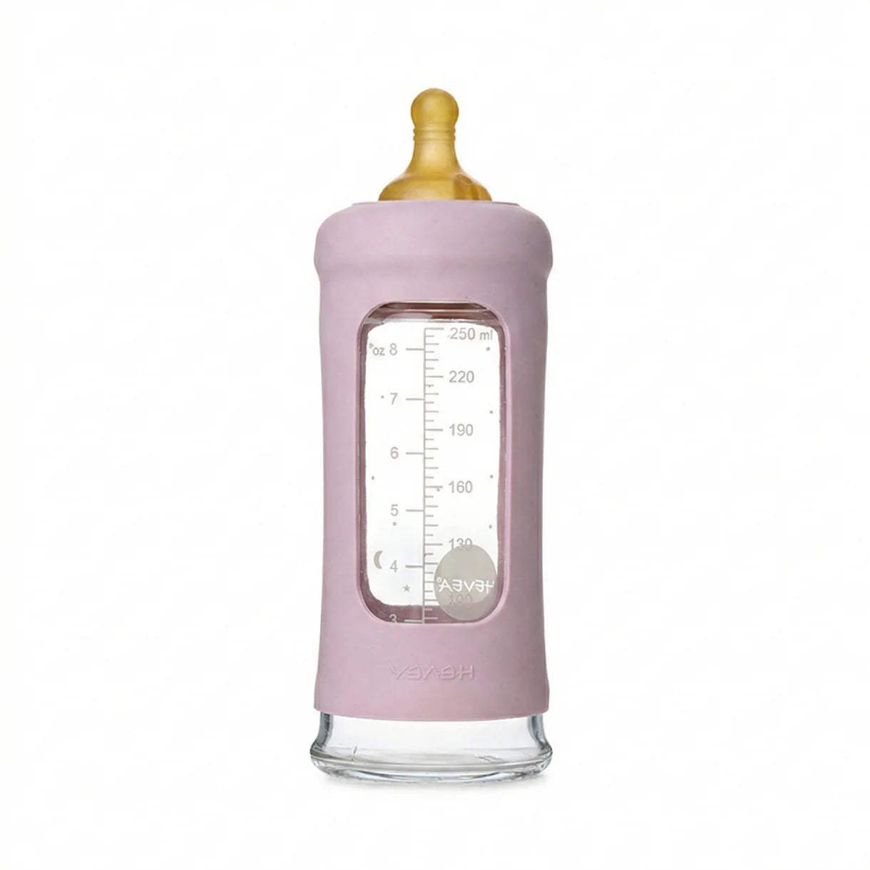 Glazen babyfles - Wide Neck met sleeve/beschermhoes - Glas & natuurrubber - HEVEA