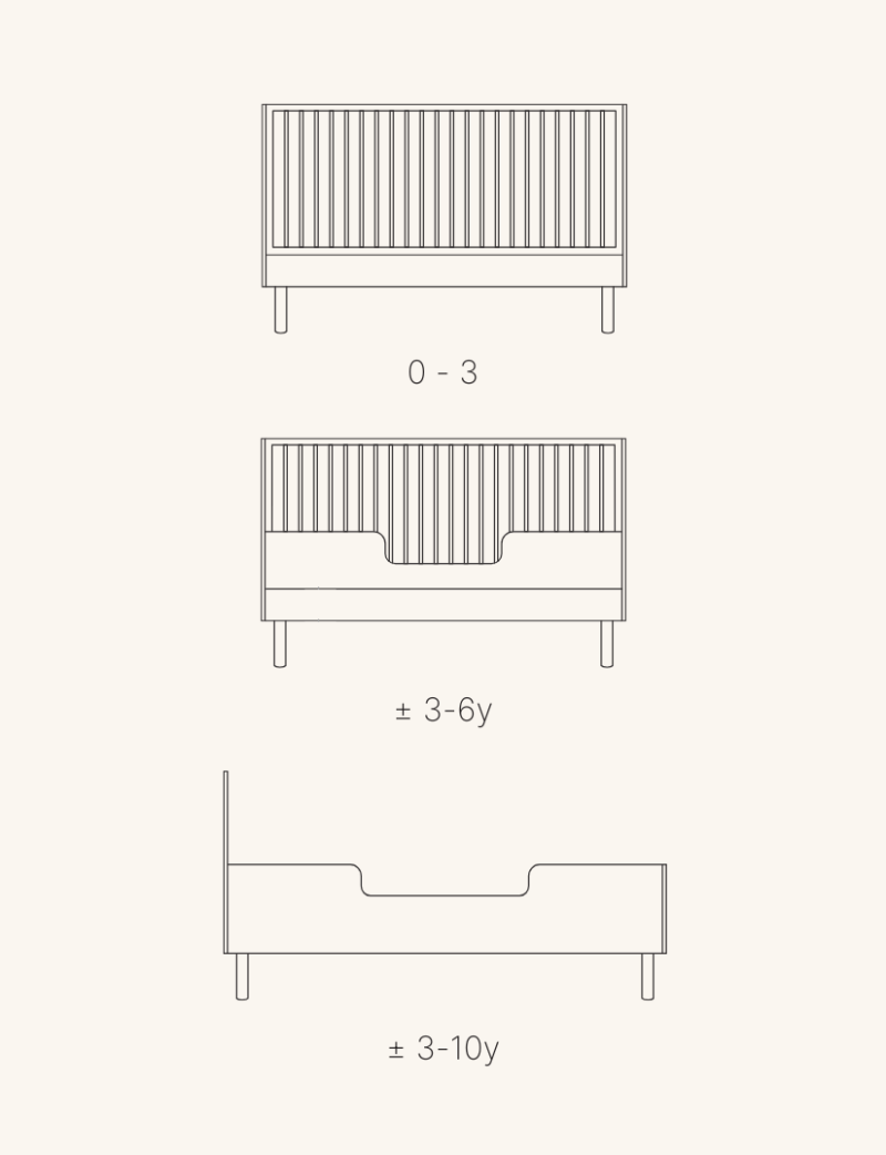 Hai No Ki Meegroeibed - 140 x 70 cm - Natural Ash - Quax - productfoto - afbeelding 6