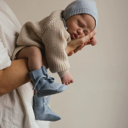 Bonnet Dolly - Babystrickmütze - Merinowolle - HVID