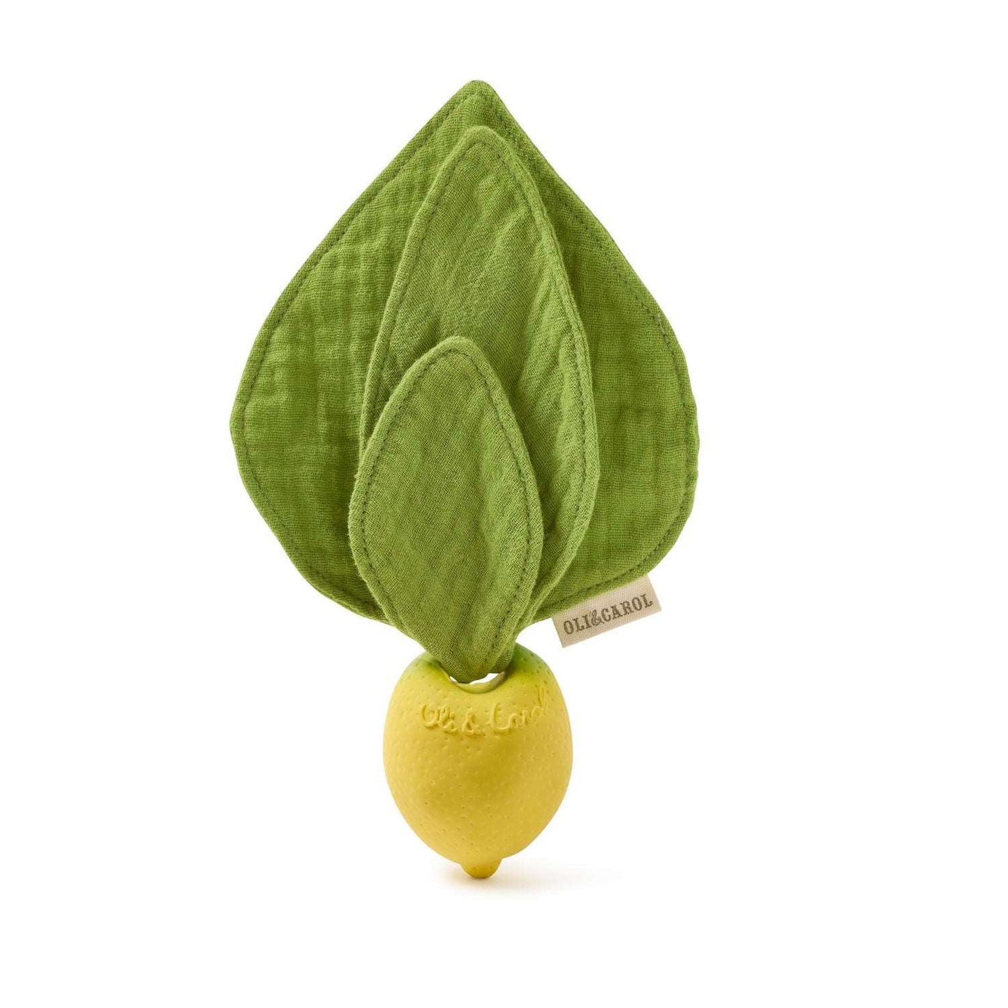 Mini knuffeldoekje & bijtring Lou the Lemon - Natuurrubber & mousseline - Oli&Carol