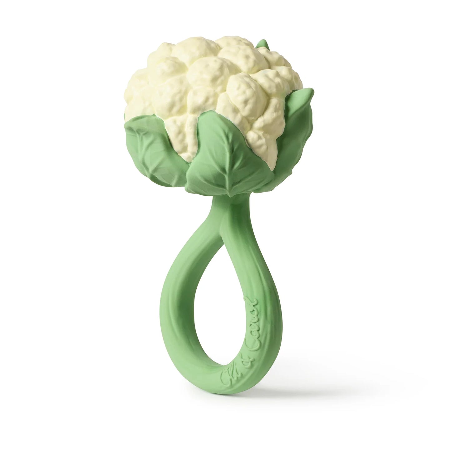 Bloemkool rammelaar & bijtring - 0+ jaae - Cauliflower Rattle Toy - Natuurrubber - Oli&Carol