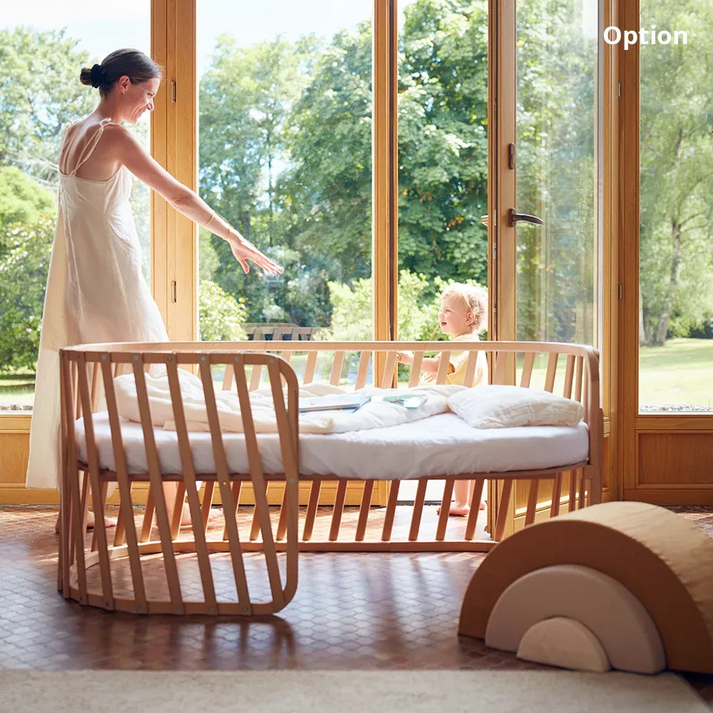 LUGO Evolving Wooden Baby Bed - Extendable Wooden Bed 70x90 / 70x140 cm - From Birth to 7 Years - Charlie Crane