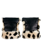 Kinderwagen wanten van Merino schapenvacht - Noir + Leopard - BINIBAMBA