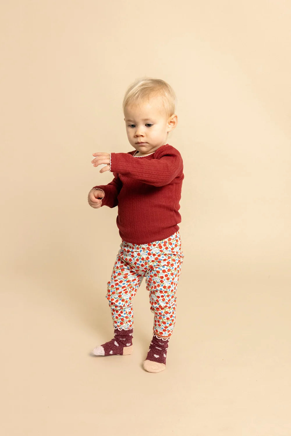Body Liva Pointelle – Dark Cranberry – 100 % coton - Flöss