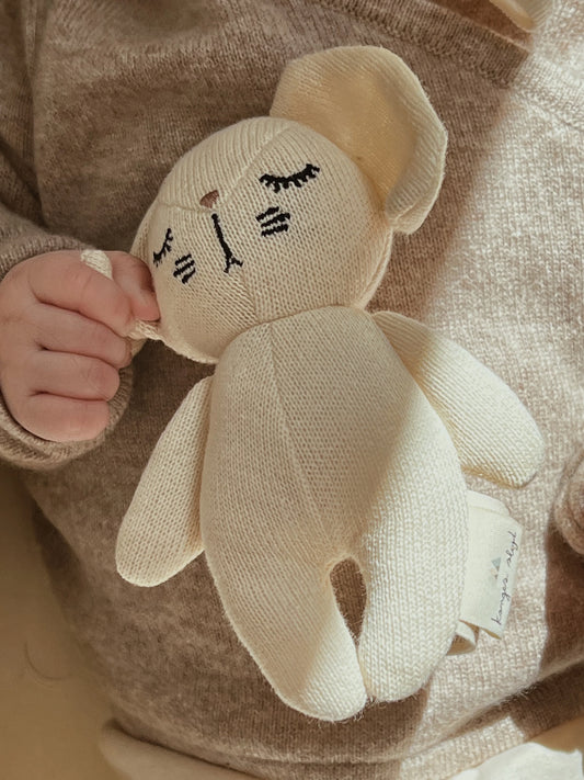 Mini Konijn - Zacht knuffeltje met belletje - Biologisch katoen - Konges Sløjd
