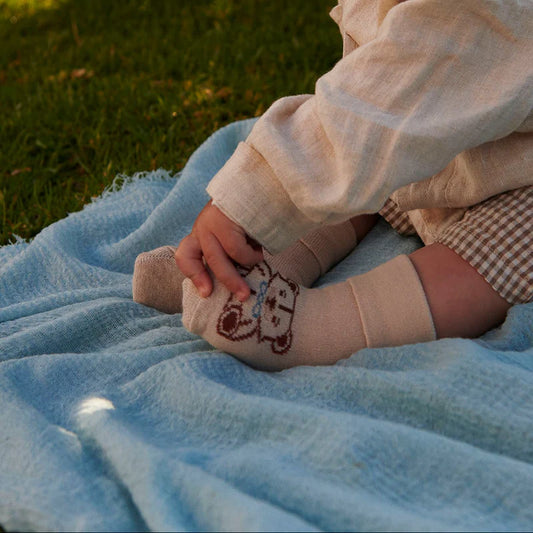 Baby sokjes - Teddy/Beertje - Bamboe mix - Beige/Ecru - MP Denmark