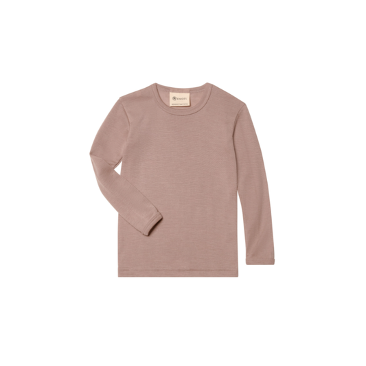 Top long sleeve - Wool/silk - Pink/Dusty Rose - Children's shirt - Engel Natur