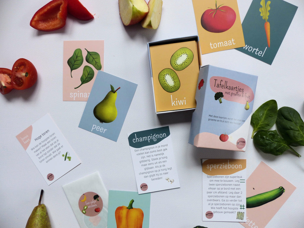 Tafelkaartjes Groente & Fruit – 60 Educational Food & Tasting Cards for Kids – STERK & ZOET
