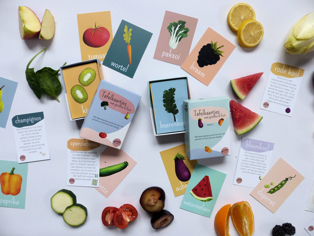Tafelkaartjes Groente & Fruit – 60 Educational Food & Tasting Cards for Kids – STERK & ZOET