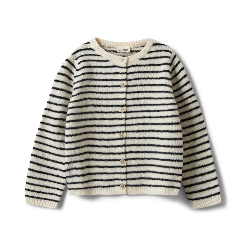Wool cardigan CisseKB with stripes - 100% wool - Sofie Schnoor
