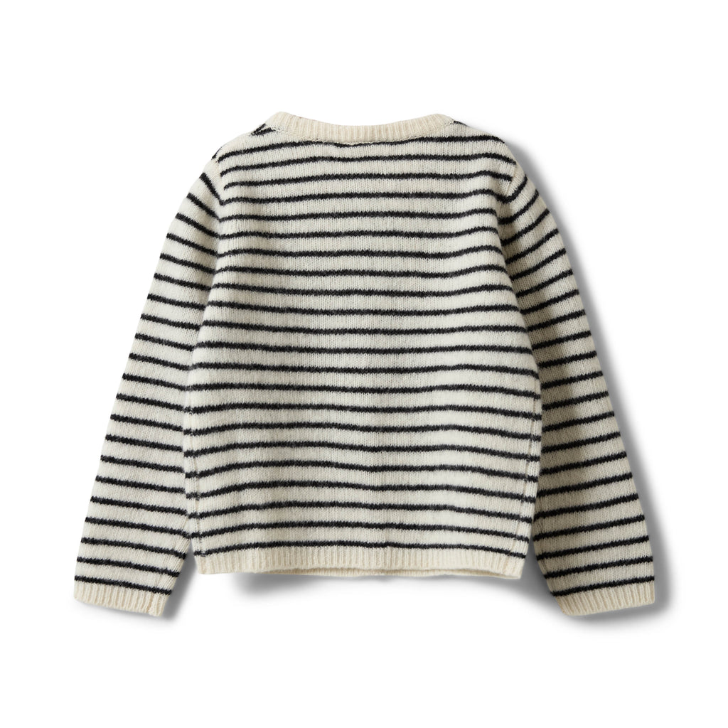 Wool cardigan CisseKB with stripes - 100% wool - Sofie Schnoor