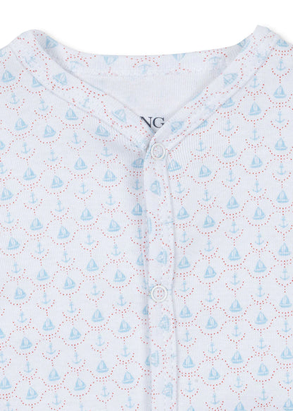 Fio Onesie - Barca - Sleepsuit/Pyjamas - Organic Cotton - Sailboats - Konges Sløjd