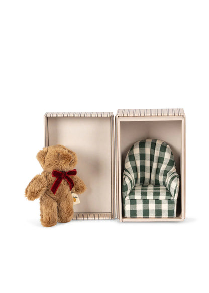 Kalle the Tiny Teddy - Mini Knuffelbeer In Doosje - Konges Sløjd