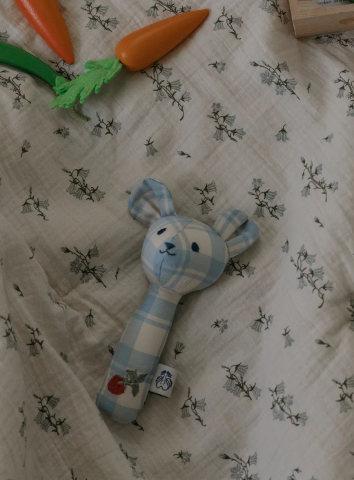 Rammelaar beer - Biologisch katoen - Plaid Sky Blue - Garbo&Friends - productfoto