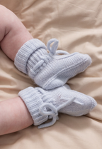 Cashmere slofjes – Abooties – Light Blue Melange – 100% cashmere – MarMar Copenhagen