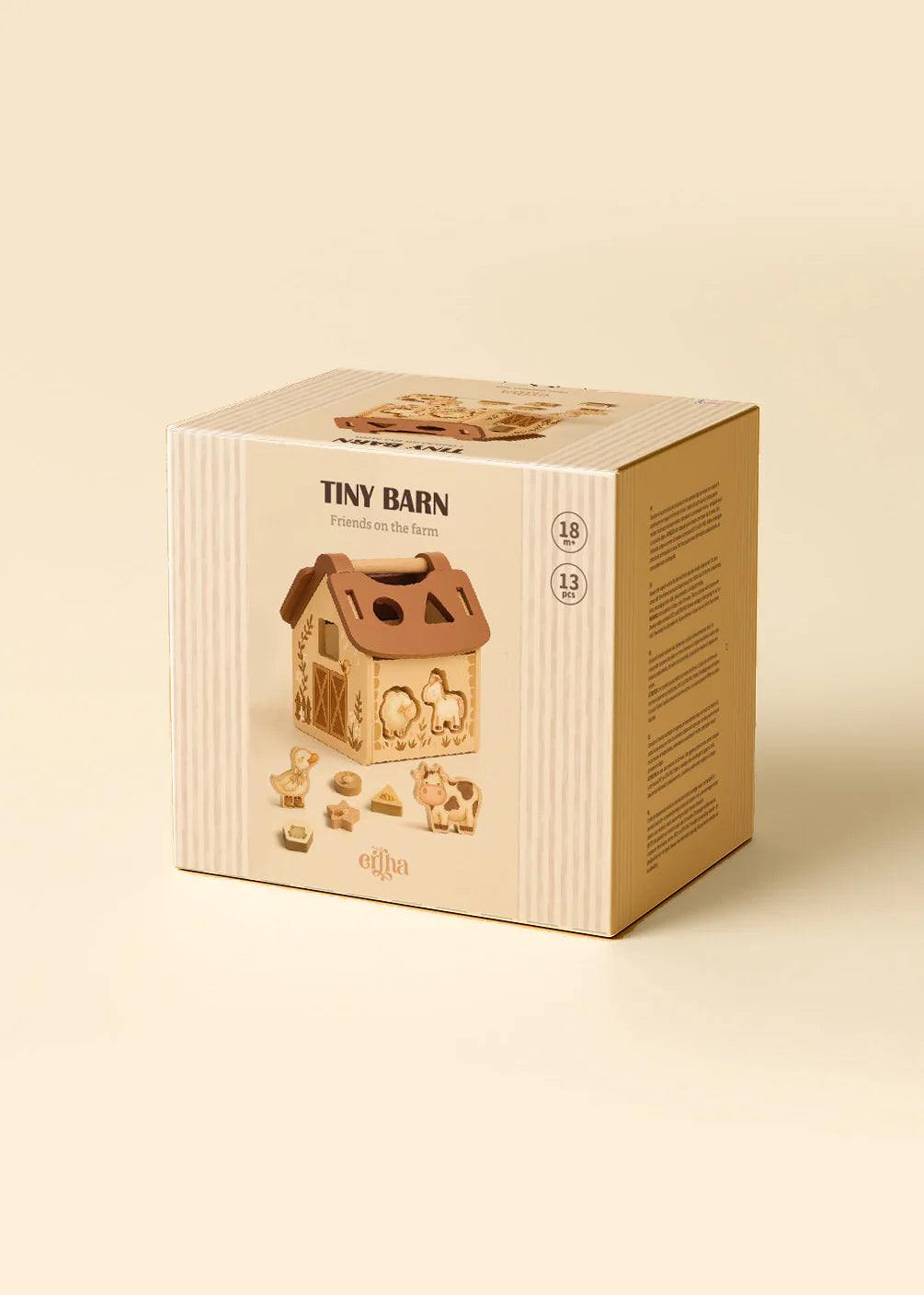 Sorteerkubus - Tiny Barn - Boederij - Houten speelgoed - Mrs Ertha