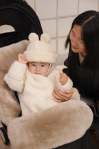 Merino wollen babymuts Teddy Hat - Milk - BINIBAMBA